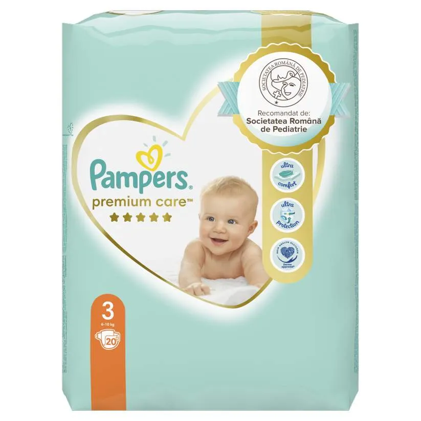 PAMPERS PREMIUM CARE MIDI SCUTECE 20 BUCATI MARIMEA 3