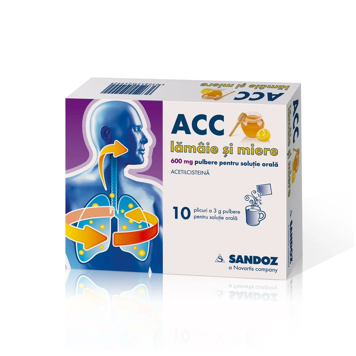 ACC 600mg miere si lamaie x 10 plicuri