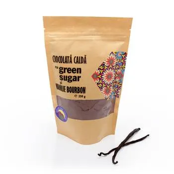 Ciocolata calda cu green sugar si vanilie bourbon, 250g, Laboratoarele Remedia