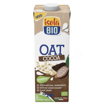 Bautura Bio din ovaz cu cacao, 1000 ml, Isola Bio