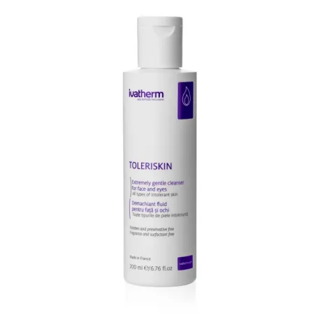 IVATHERM TOLERISKIN Demachiant fluid pentru fata si ochi, 200 ml