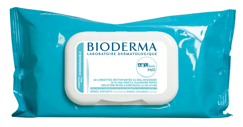 Servetele umede de curatare pentru copii ABCDerm, 60 bucati, Bioderma