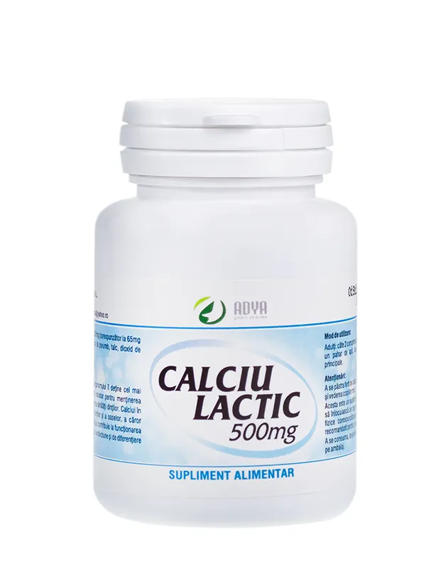 Calciu lactic 500mg x 100 comprimate Adya Green Pharma