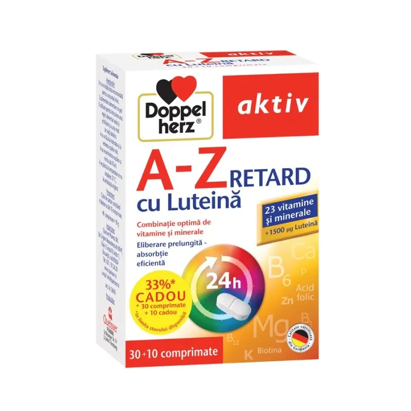 DOPPELHERZ-A-Z RETARD CU LUTEINA X 30 CP+ 10 CP CADOU