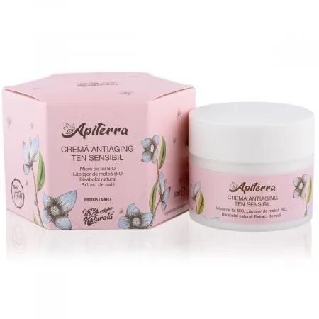 Crema antiaging ten sensibil Apiterra, 50 ml, Apicola Pastoral Georgescu