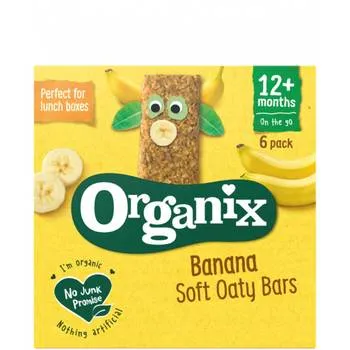 Batoane ecologice din ovaz integral cu banane +12 luni, 6x30g, Organix