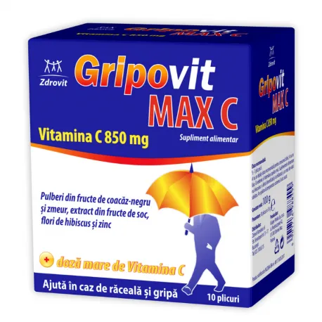 Gripovit Max pentru sustinerea sistemul imunitar, 10 plicuri