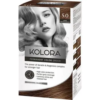 Vopsea de par Kolora 5.0 Light Mocha Brown, 50ml, Aroma