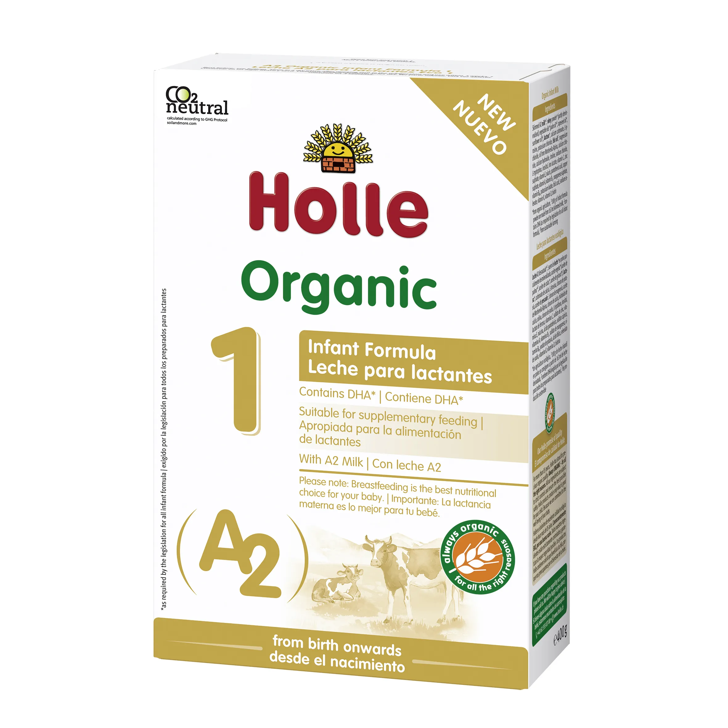 Holle lapte praf de vaca A2 Organic formula 1 x 400g