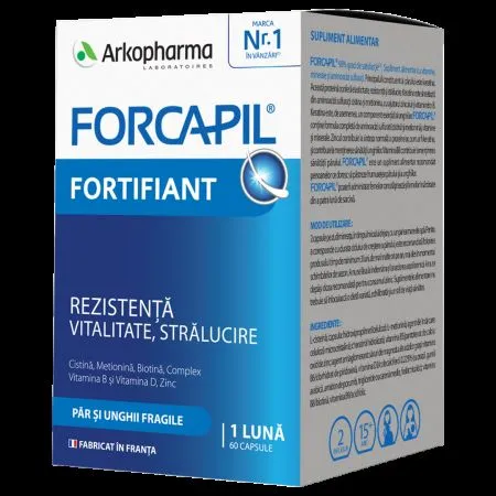 Forcapil  fortifiant pentru par si unghii, 60  capsule, Arkopharma