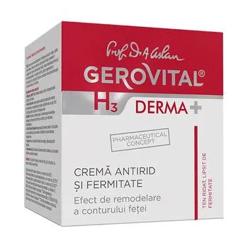 Crema antirid si fermitate GH3 Derma+, 50ml, Gerovital