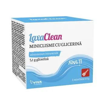 Miniclisme cu glicerina pentru adulti LaxaClean, 6 bucati, Viva Pharma