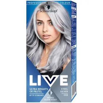 Vopsea de par Schwarzkopf 098 Steel Silver, 80ml, Live