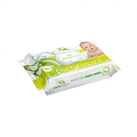 Dr. Wipes Servetele umede pentru ingrijirea copiilor ALOE cu capac, 72 bucati