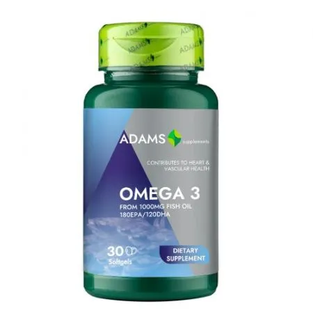 Omega 3 1000mg cu Vitamina E, 30 capsule, Adams Vision