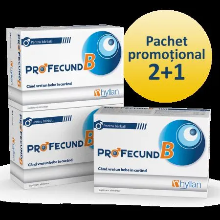 Pachet Profecund B (3 la pret de 2), 30 comprimate, Hyllan