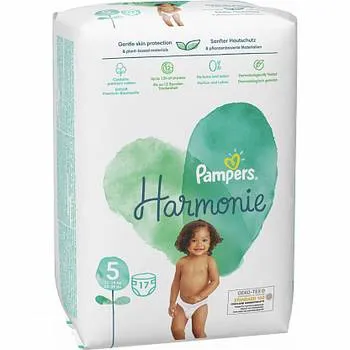 Scutece Harmonie marimea 5 pentru 11 kg+, 17 bucati, Pampers