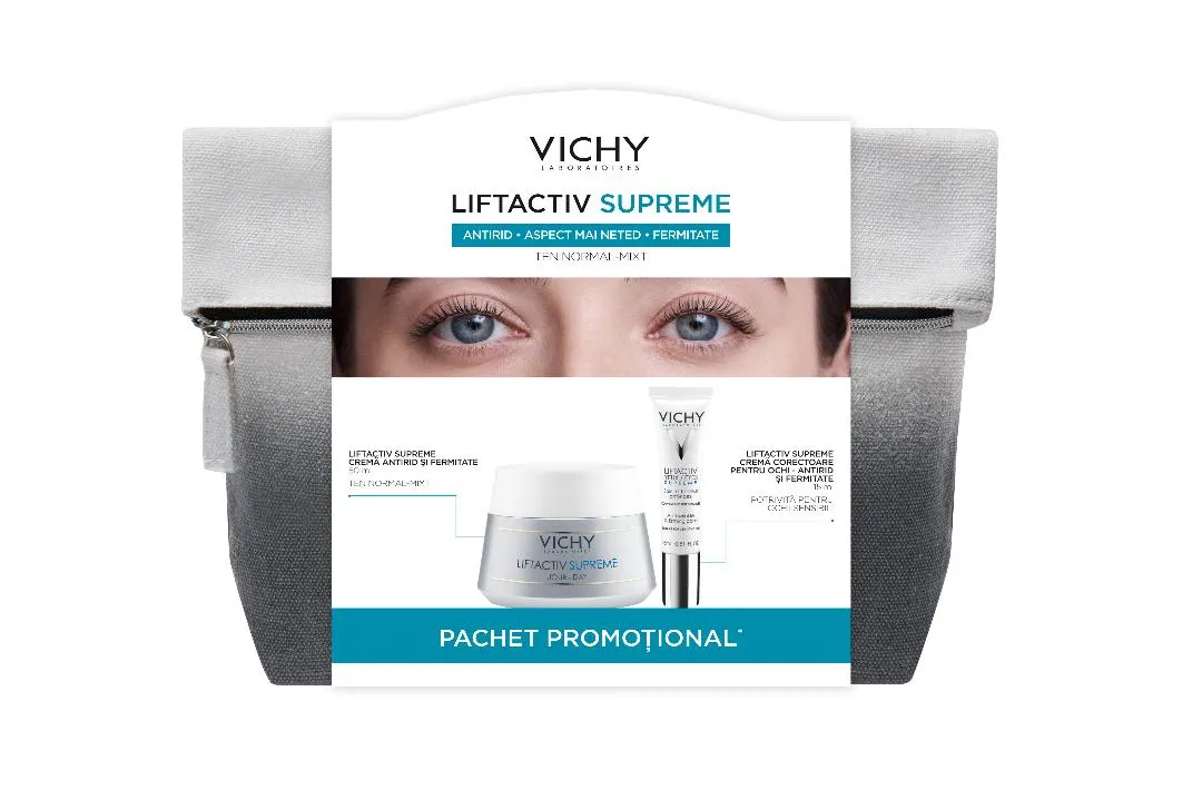 VICHY Trusa Lifactiv Supreme crema ten normal-mixt x 50ml + Liftactiv ochi x 15ml