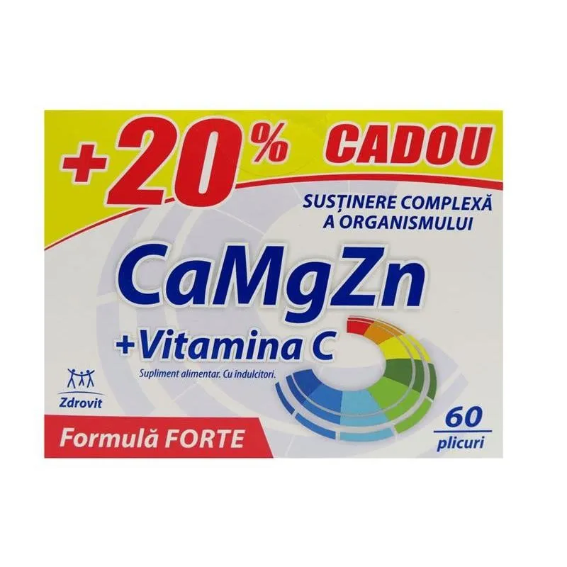 ZDROVIT CA+MG+ZN+VIT C FORTE 60 DE PLICURI + 20%