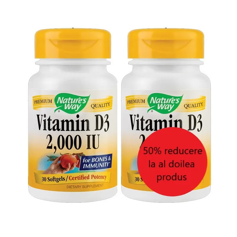 SECOM VITAMIN D3 2000UI X 30 CAPSULE 1+1 50% REDUCERE LA AL 2 LEA FLACON