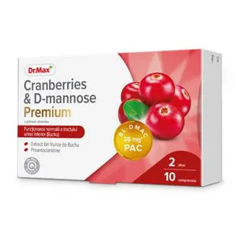 Dr. Max Cranberries & D-mannose Premium, 10 comprimate