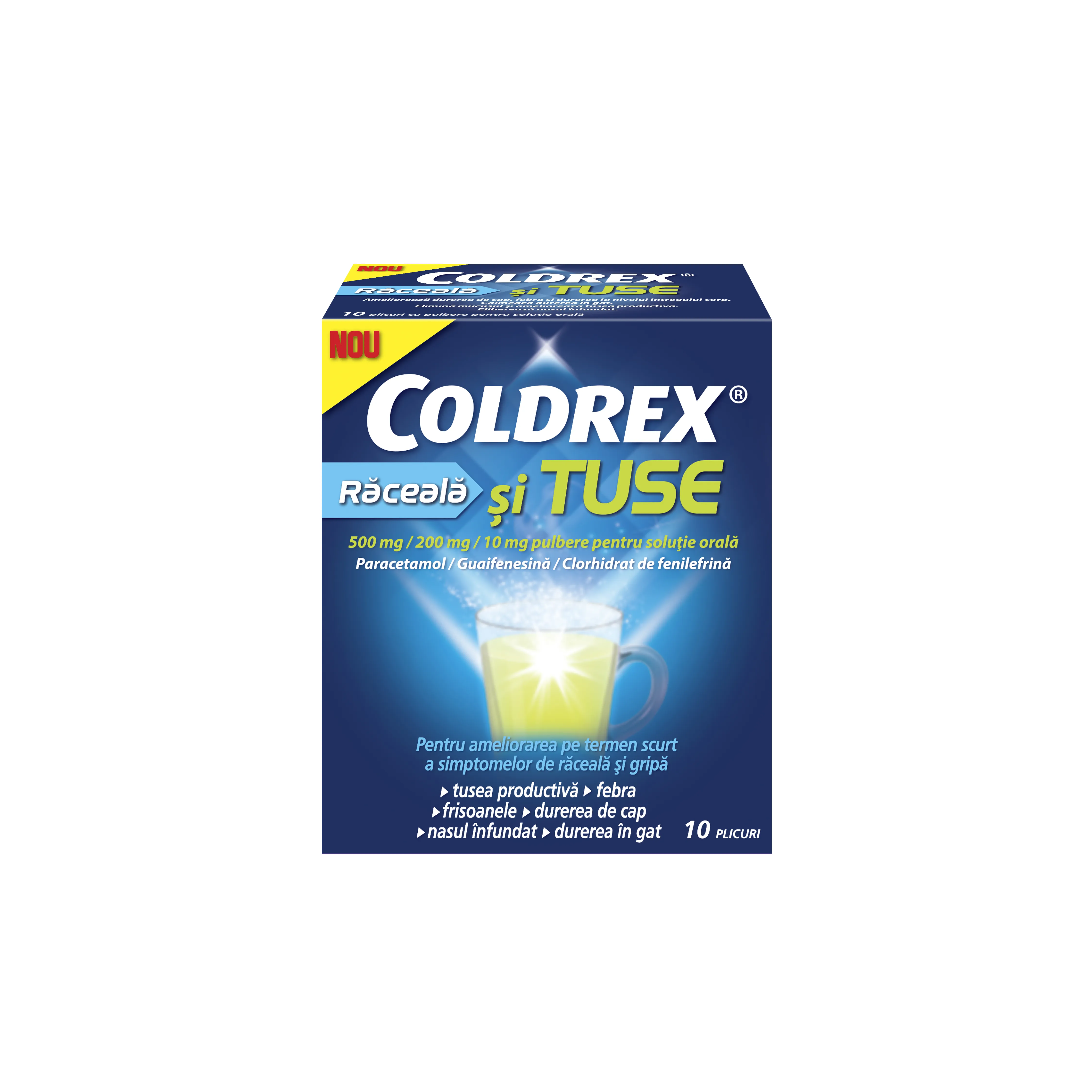 Coldrex Raceala Si Tuse, 10 plicuri, Perrigo