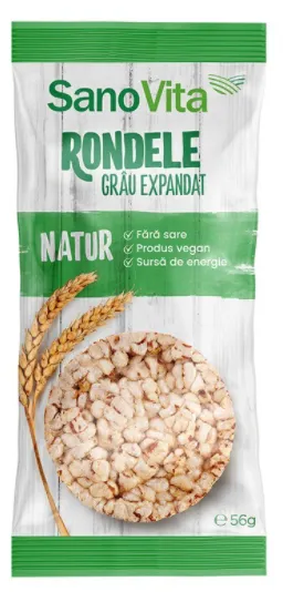 Rondele grau expandat natur, 56 g, SanoVita