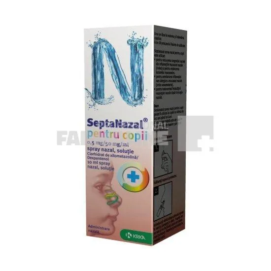 Septanazal pentru copii spray nazal 0,5 mg/50 mg/ml 10 ml