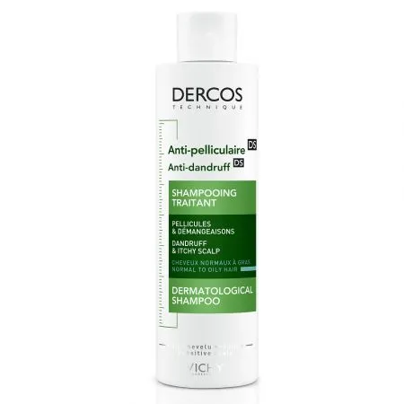 Sampon anti-matreata pentru par normal-gras Dercos, 200 ml, Vichy