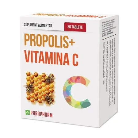 Propolis + Vitamina C, 30 tablete, Parapharm