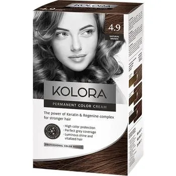 Vopsea de par Kolora 4.9 Natural Brown, 50ml, Aroma