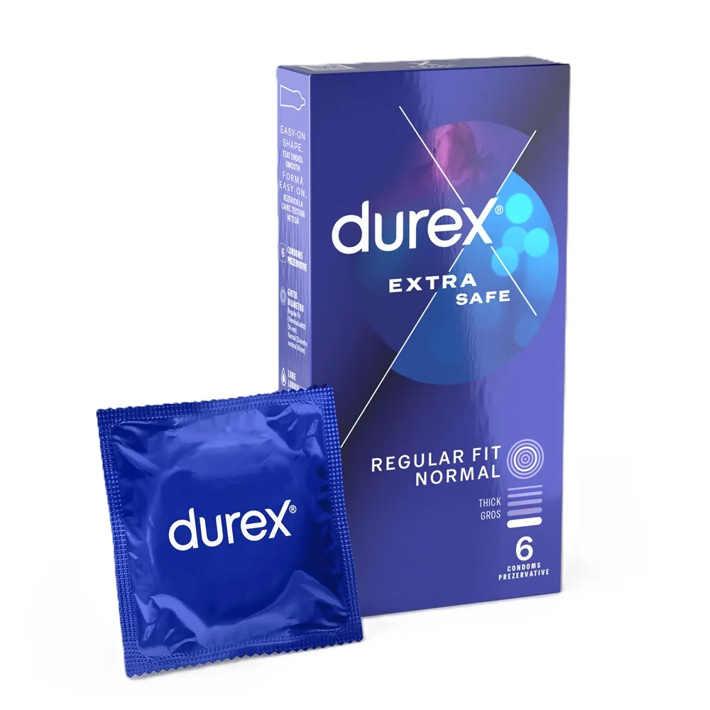 Prezervative Extra Safe, 6 bucati, Durex