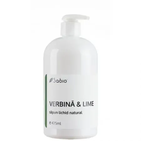 Sapun lichid natural cu verbina si lime, 475 ml, Sabio