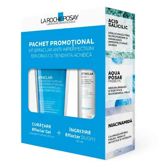 LA ROCHE POSAY EFFACLAR DUO+ 40ML + 50% REDUCERE DIN GEL SPUMANT PURIFIANT 200ML