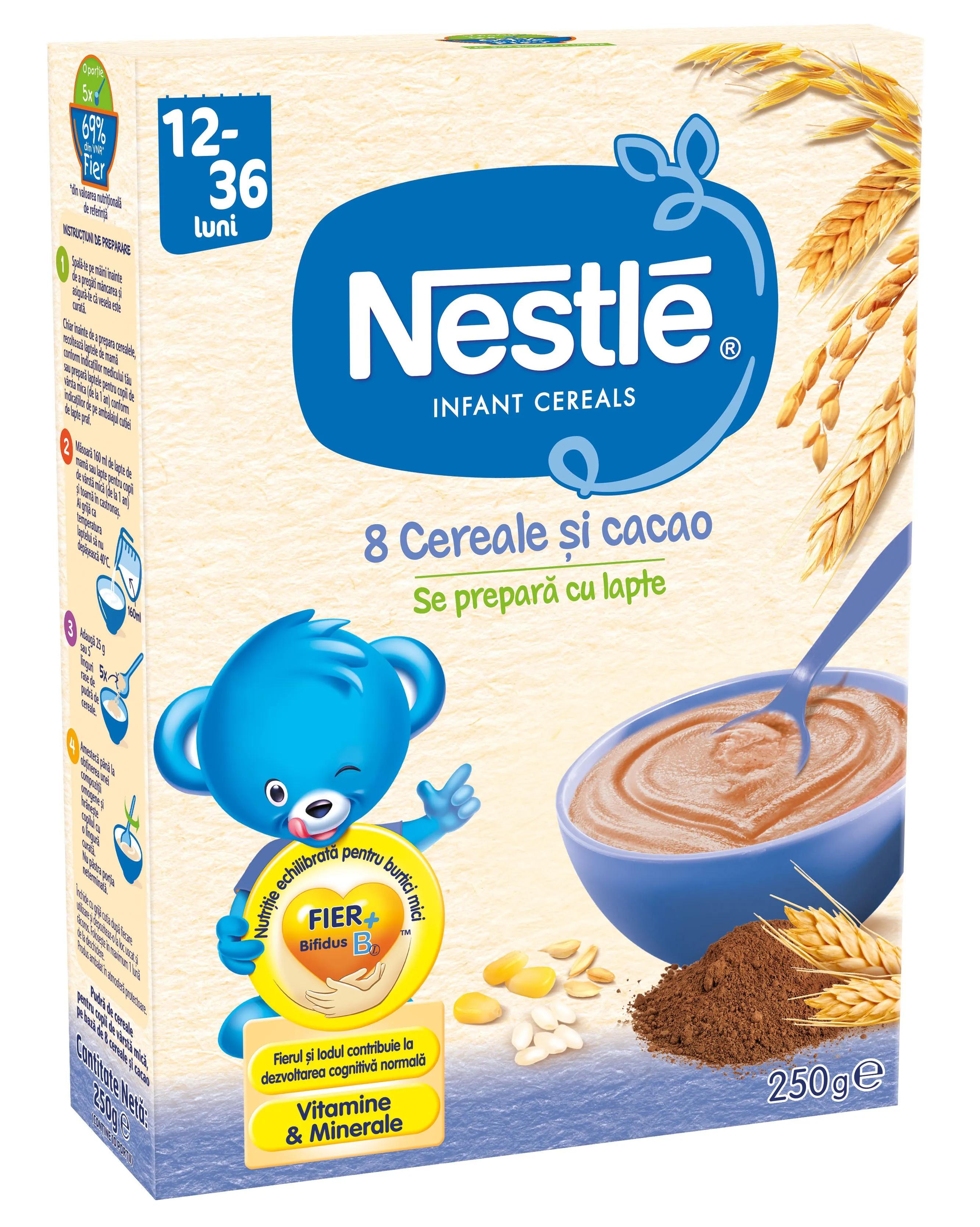 NESTLE 8 cereale si cacao x 250g