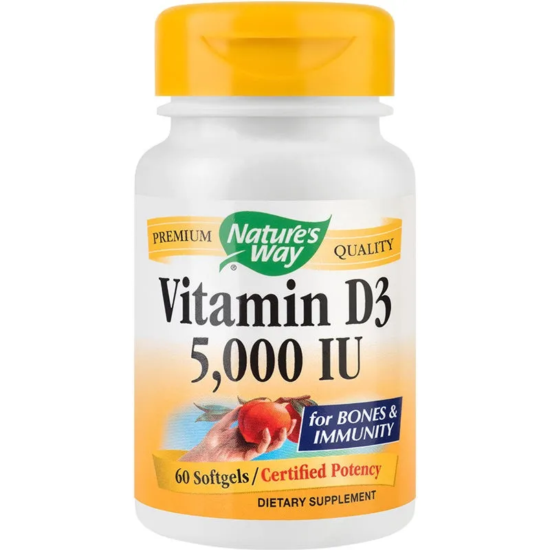 Vitamin D3 5000UI ,60 capsule moi (Natures Way)