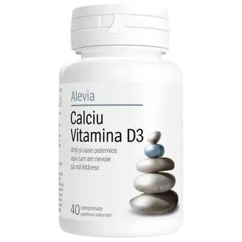 Calciu Vitamina D3, 40 comprimate, Alevia