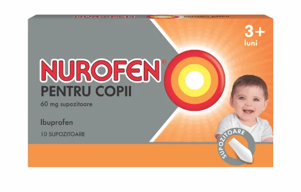 NUROFEN PENTRU COPII 60 mg x 10 SUPOZ. 60mg RECKITT BENCKISER HE