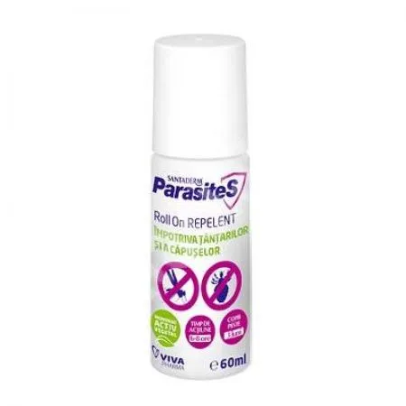 Roll-on repelent impotriva tantarilor si capuselor Parasites Santaderm, 60 ml, Viva Pharma