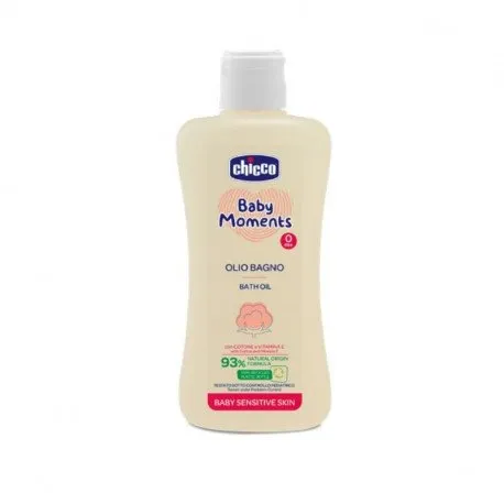 Chicco Baby Moments Ulei de baie dermatologic, 200 ml, 0 luni+