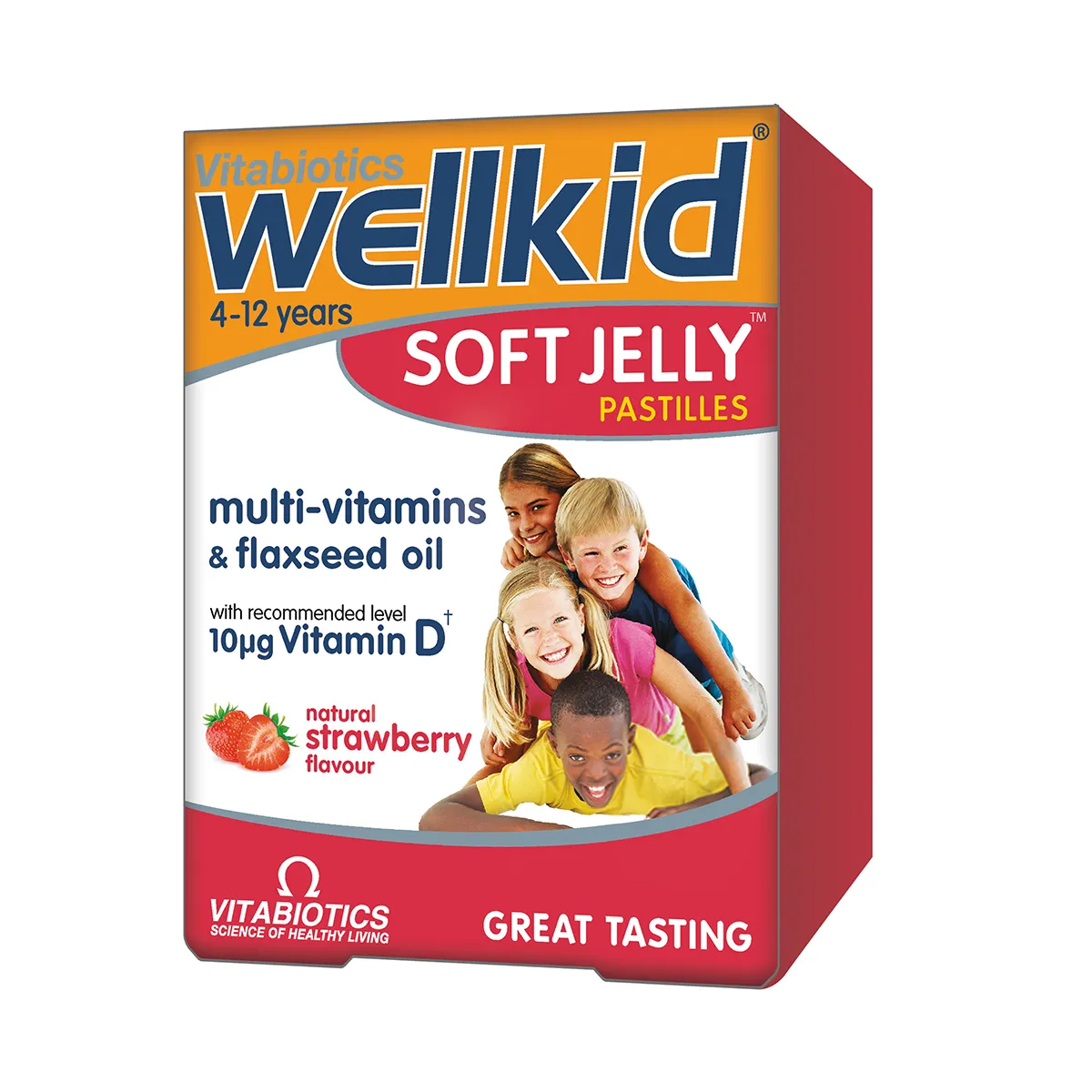 Wellkid Soft Jelly Capsuni, 30 jeleuri, Vitabiotics