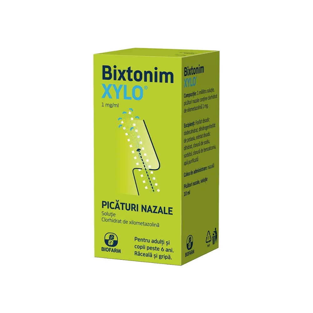 Bixtonim Xylo 1 mg/ml picaturi nazale adulti, 10 ml, Biofarm