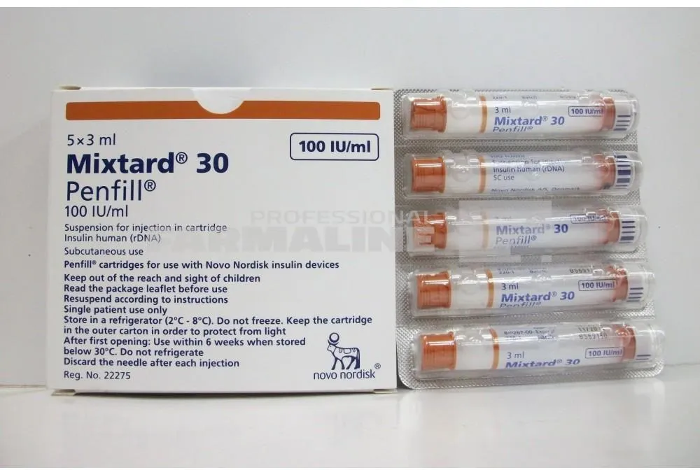 MIXTARD 30 PENFILL 100 UI/ml x 5