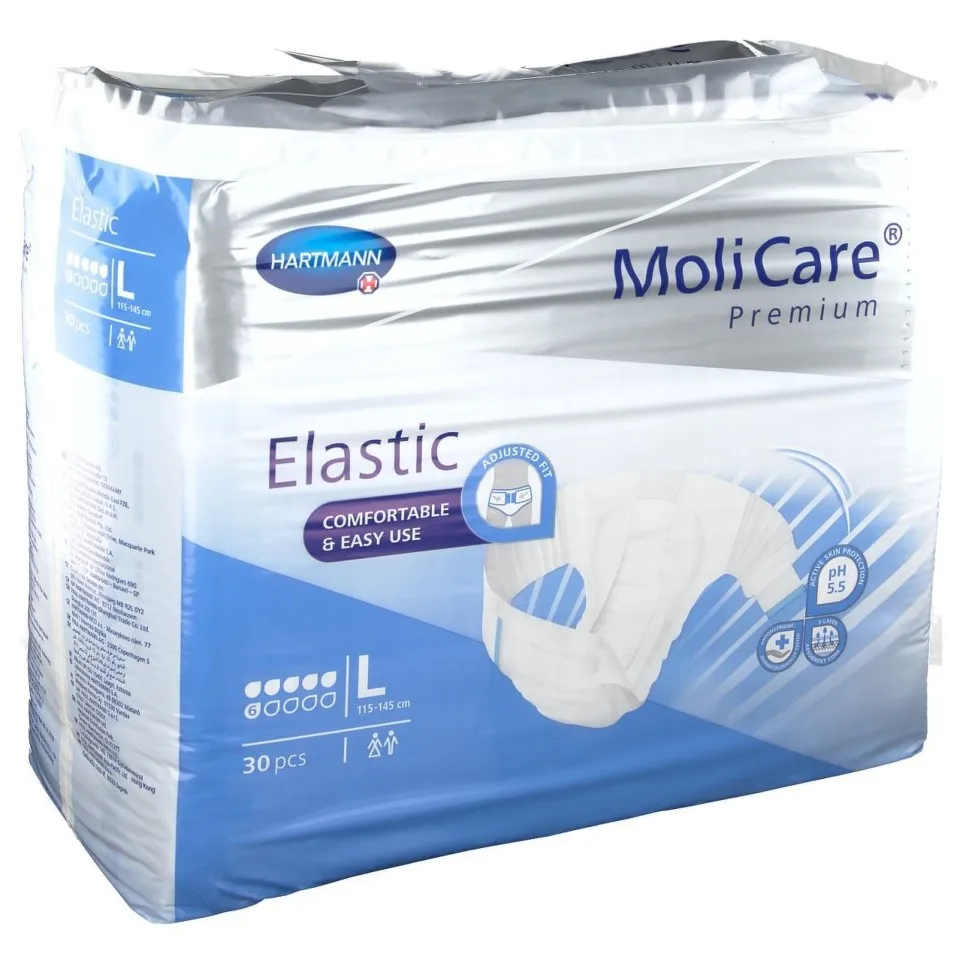 HARTMANN MOLICARE PREMIUM ELASTIC 6 PICATURI L X 30BUC