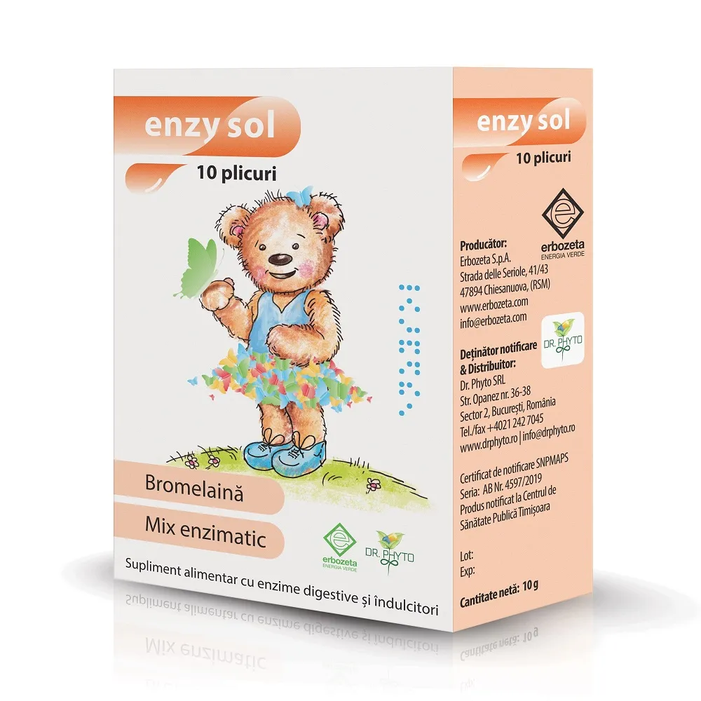 Enzysol 6luni+, 10 plicuri, Dr. Phyto