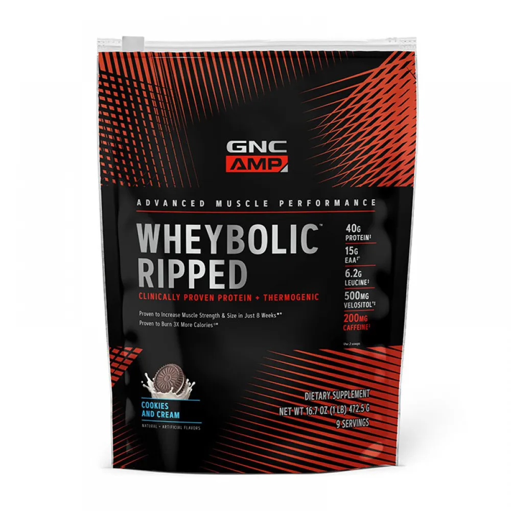 AMP Wheybolic Ripped Proteina cu aroma de biscuiti si frisca (585 grame), GNC