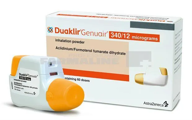 DUAKLIR GENUAIR 340 micrograme/12 micrograme X 1 PULB. DE INHAL. 340 micrograme/12 micrograme ASTRAZENECA AB