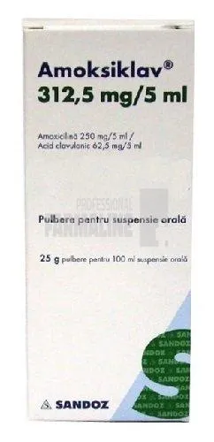 AMOKSIKLAV 312,5mg/5ml x 1 PULB. PT.SUSP. ORALA 312,5mg/5ml LEK PHARMACEUTICALS - SANDOZ