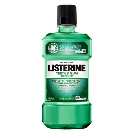 Apa de gura Teeth & Gum Defence Fresh Mint, 500 ml, Listerine