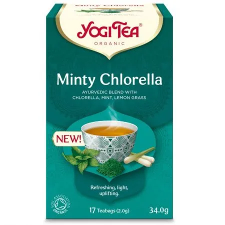 Ceai Bio Menta si Chlorella, 17 plicuri, Yogi Tea